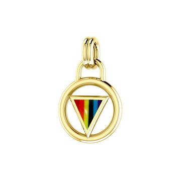 Rainbow Triangle Inlay Solid Gold Pendant GTP523 - Jewelry